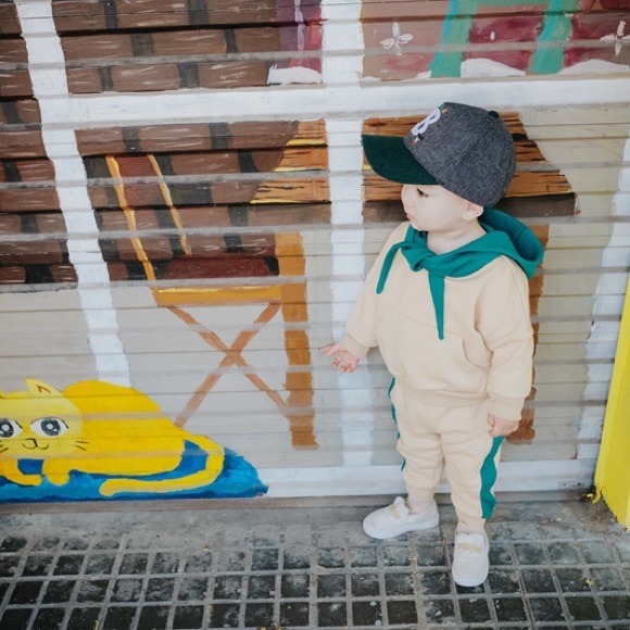 Contrast Color Hoodie 2SET - Picture 2 of 8